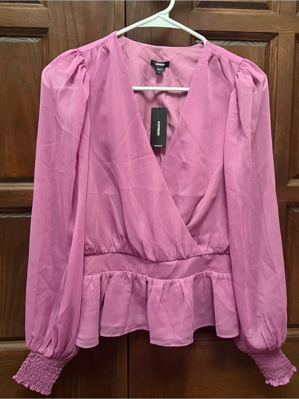 Express Women's lilac Wrap Peplum Blouse